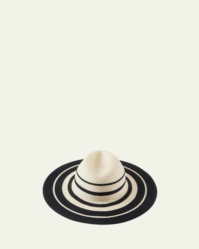 Emmanuelle Striped Straw Fedora